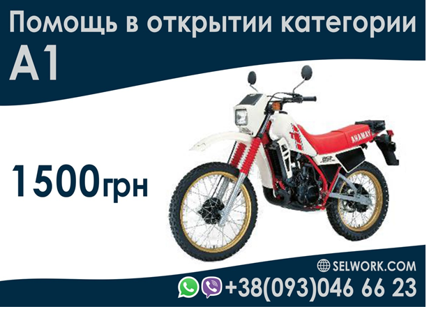 Цена на открытие категории А1 Цена на открытие категории А1